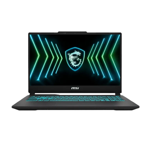 لابتوب MSI Cyborg 15 A13UC-2257XAE، مزود بمعالج Intel Core i7-13620H، وذاكرة 16 جيجابايت RAM، وتخزين 512 جيجابايت SSD، وكرت شاشة NVIDIA GeForce RTX 3050 بسعة 4 جيجابايت، وشاشة 15.6 بوصة FHD IPS بمعدل تحديث 144 هرتز، باللون الأسود.