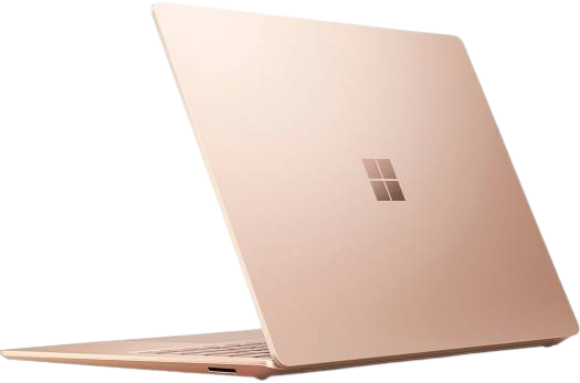 لابتوب Microsoft Surface Laptop 3 بشاشة لمس 13.5 بوصة، مزود بمعالج Intel Core i5-1035G7 بسرعة 1.5 جيجاهرتز، وذاكرة 16 جيجابايت RAM، وتخزين 256 جيجابايت SSD، باللون الرملي الذهبي الوردي (Sandstone).