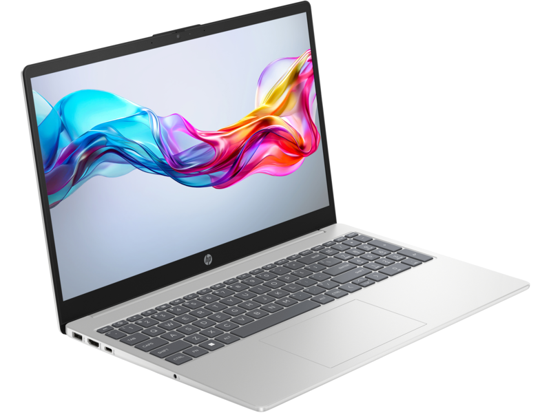 لابتوب HP 15-fd0458NIA، معالج Intel Core i7-1255U، ذاكرة RAM بسعة 8GB، قرص SSD بسعة 512GB، كرت شاشة Intel Iris Xe Graphics، شاشة 15.6 بوصة FHD، اللون فضي طبيعي (Natural Silver).