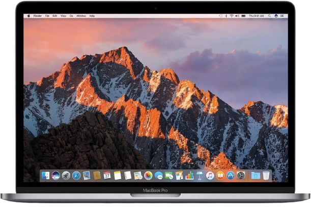 ماك بوك برو 13 إنش A1708 (MacBook Pro 14,1) بمعالج Intel Core i5-7360U بسرعة 2.3GHz، ذاكرة 8GB، تخزين SSD بسعة 256GB، حالة Grade B.