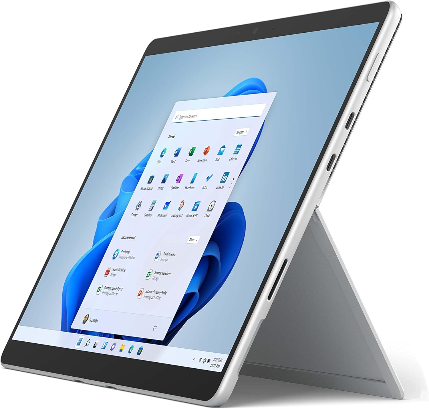 مايكروسوفت سيرفس برو 8 بشاشة 13 بوصة، معالج إنتل كور i5-1135G7 بتردد 2.40GHz، ذاكرة RAM بسعة 8GB، تخزين SSD بسعة 256GB. مع كيبورد