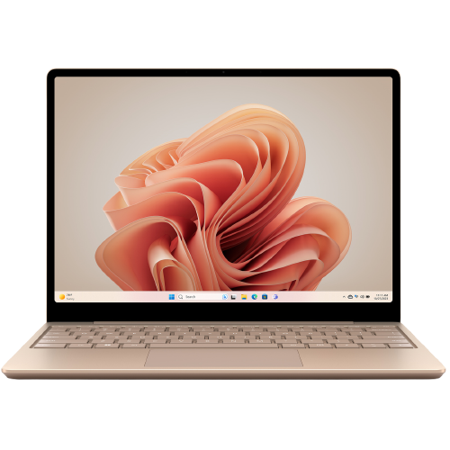 لابتوب Microsoft Surface Laptop 3 بشاشة لمس 13.5 بوصة، مزود بمعالج Intel Core i5-1035G7 بسرعة 1.5 جيجاهرتز، وذاكرة 16 جيجابايت RAM، وتخزين 256 جيجابايت SSD، باللون الرملي الذهبي الوردي (Sandstone).